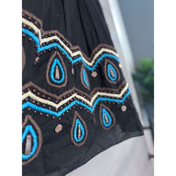 Johnny Was Joystick Embroidered Handmade Dress Women's Size Medium Black - Picture 7 of 8